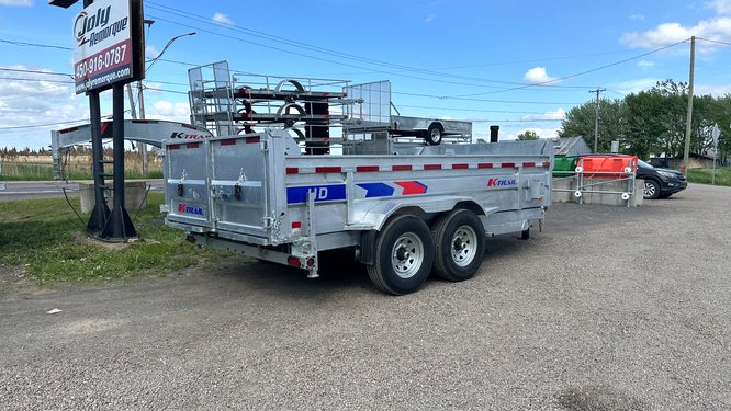 Remorque k-trail 82x14 2x7000 lbs dompeur galvanisé côtés 24 po porte à sable D8214-14-PS2_11