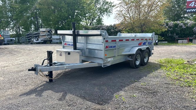 Remorque k-trail 82x14 2x7000 lbs dompeur galvanisé côtés 24 po porte à sable D8214-14-PS2_14