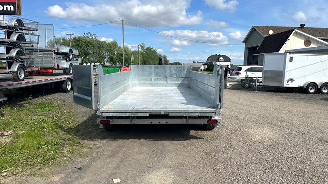 Remorque k-trail 82x14 2x7000 lbs dompeur galvanisé côtés 24 po porte à sable D8214-14-PS2_3