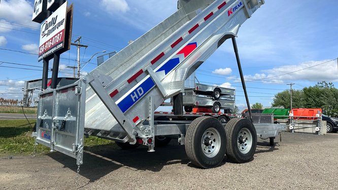Remorque k-trail 82x14 2x7000 lbs dompeur galvanisé côtés 24 po porte à sable D8214-14-PS2_4
