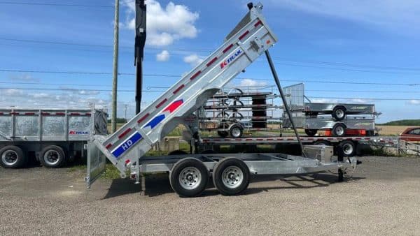 Remorque k-trail 82x14 2x7000 lbs dompeur galvanisé côtés 24 po porte à sable D8214-14-PS2_5