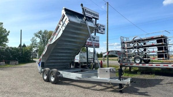 Remorque k-trail 82x14 2x7000 lbs dompeur galvanisé côtés 24 po porte à sable D8214-14-PS2_8