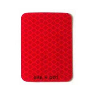 Réflecteur autocollant rectangulaire 2 po x 2 3/4 po rouge ou ambre
