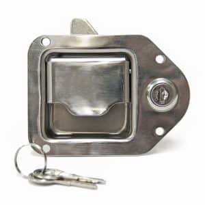 Poignée encastrée en acier inoxydable avec serrure type G 3 1/4 x 4 3/8 po