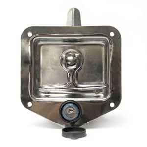 Poignée encastrée en acier inoxydable avec serrure type D 4 3/4 x 5 po