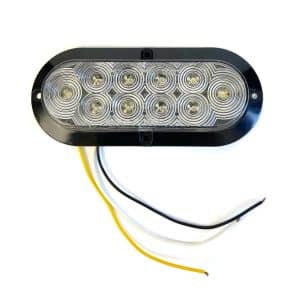 Lumière d’arrêt et de virage LED ovale 6 po claire 10 diodes ambres