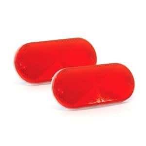 Réflecteur autocollant ovale 1 7/8 po x 4 3/8 po rouge ou ambre