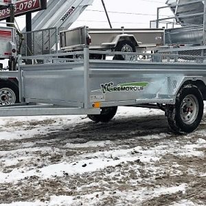 Remorque utilitaire 50x97 galvanisé essieu 3500 lbs avec panneau rampe et ancrages Yves Chamberland