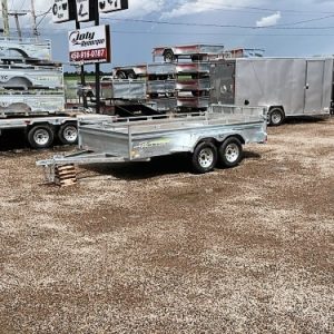 Remorque utilitaire 72x123 galvanisé 2x3500 lbs roues 14 po avec panneau rampe et ancrages Yves Chamberland